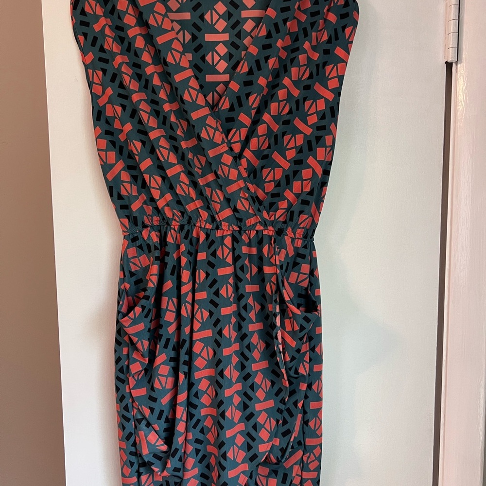 Retro Geometric Patterned Dress - Medium